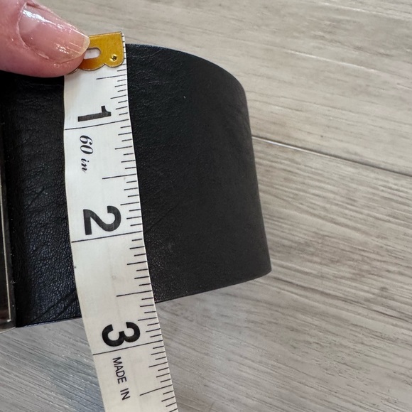 Brave Leather Belt Sz 30 Black Silver Stud Statement Made In Canada Punk Grunge main image 12